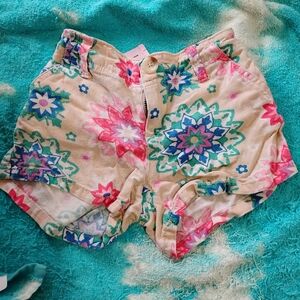 Old Navy Kids Floral Shorts - Pink and Green